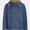Blaue Ralph Lauren Twill-Kapuzenjacken für Herren