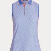 Blaue ärmellose Poloshirts von Ralph Lauren Performance für Damen
