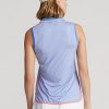 Blaue ärmellose Poloshirts von Ralph Lauren Performance für Damen