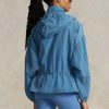 Blaue, verstaubare, durchscheinende Ripstop-Windjacke von Ralph Lauren für Damen