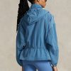 Blaue, verstaubare Ripstop-Windjacke von Ralph Lauren für Damen