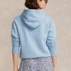 Blauer Fleece-Hoodie mit Polo Bear-Print für Damen von Ralph Lauren