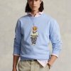 Blaues Fleece-Sweatshirt mit Polo Bear von Ralph Lauren für Herren