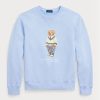 Blaues Fleece-Sweatshirt mit Polo Bear von Ralph Lauren für Herren