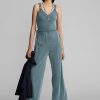 Blaues Jumpsuit-Kleid aus stückgefärbtem Jersey von Ralph Lauren für Damen