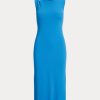 Blaues ärmelloses Midikleid aus Baumwollmischung von Ralph Lauren für Damen