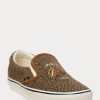 Braun / Braune Ralph Lauren Keaton Tweed Slip-On Sneakers für Herren