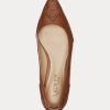 Braune Ballerinas aus brüniertem Leder von Ralph Lauren für Damen