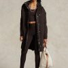 Braune, übergroße gesteppte Kapuzenmäntel von Ralph Lauren für Damen