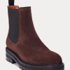 Braune Chelsea-Stiefel aus Wildleder von Ralph Lauren für Damen