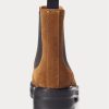 Braune Chelsea-Stiefel aus Wildleder von Ralph Lauren für Damen