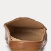 Braune Damen Ralph Lauren Brynn Flache Driver-Schuhe aus brüniertem Leder