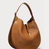 Braune Damen Ralph Lauren Polo ID Kalbsleder Mittelgroße Schultertaschen