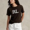 Braune Damen Ralph Lauren Rl Logo Jersey T Shirts