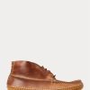 Braune Herren-Mokassinstiefel aus Leder im Chukka-Stil von Ralph Lauren