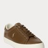 Braune Herren-Sneakers „Longwood“ von Ralph Lauren aus Leder