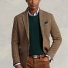 Braune Herren-Sportblazer mit weichem Fischgrätenmuster von Ralph Lauren Polo
