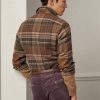 Braune Herrenhemden aus Wolltweed mit Wildleder-Patch von Ralph Lauren