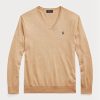 Braune Herrenpullover aus strukturierter Baumwolle von Ralph Lauren in Slim Fit