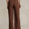 Braune Hose mit weitem Bein aus Seidenmischung von Ralph Lauren für Damen