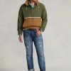 Braune, mehrfarbige, verstaubare, wasserabweisende Kapuzenjacken von Ralph Lauren für Herren