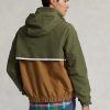 Braune, mehrfarbige, verstaubare, wasserabweisende Kapuzenjacken von Ralph Lauren für Herren