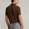 Braune Poloshirts aus Mesh für Herren von Ralph Lauren Custom Slim Fit