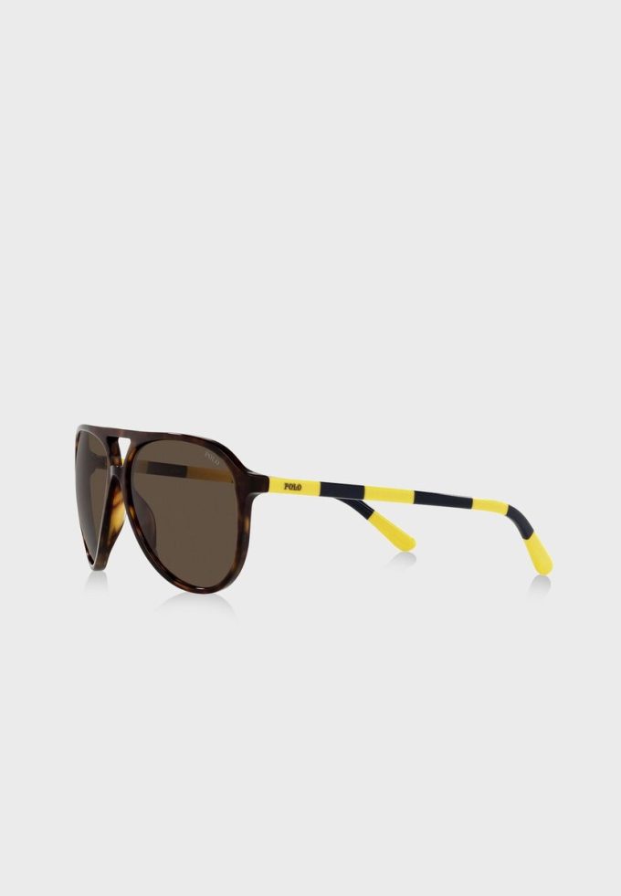 Braune Ralph Lauren 0Ph4173 Clubmaster Sonnenbrille für Herren