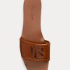 Braune Ralph Lauren Andela Sandalen aus brüniertem Kalbsleder für Damen