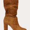 Braune Ralph Lauren Artizan Wildlederstiefel für Damen