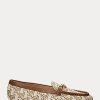 Braune Ralph Lauren Averi II Monogram Jacquard-Loafer für Damen