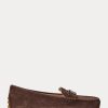 Braune Ralph Lauren Barnsbury Wildleder-Loafer für Damen
