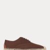Braune Ralph Lauren Canvas-Espadrilles zum Schnüren für Damen