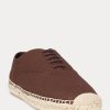 Braune Ralph Lauren Canvas-Espadrilles zum Schnüren für Damen
