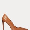 Braune Ralph Lauren Celia Pumps aus Kalbsleder für Damen