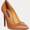 Braune Ralph Lauren Celia Pumps aus Kalbsleder für Damen