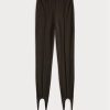 Braune Ralph Lauren Damen-Leggings mit seitlichem Reißverschluss und Steg