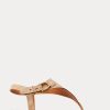 Braune Ralph Lauren Delancie Welington Sandalen aus Kalbswildleder für Damen