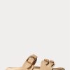 Braune Ralph Lauren Ezra Sandalen aus Kalbsleder und Wildleder für Damen