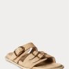 Braune Ralph Lauren Ezra Sandalen aus Kalbsleder und Wildleder für Damen