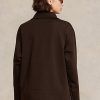Braune Ralph Lauren Fleecejacken mit Viertelreißverschluss für Damen