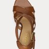 Braune Ralph Lauren Gisella Heels aus brüniertem Leder für Damen