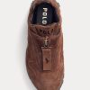 Braune Ralph Lauren Grayson Sneakers aus Kalbswildleder mit Reißverschluss für Damen