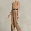 Braune Ralph Lauren Hose aus Wollmischung mit geradem Bein für Damen