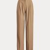Braune Ralph Lauren Hose aus Wollmischung mit geradem Bein für Damen