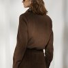 Braune Ralph Lauren Hugh Jacken aus Lammwildleder und Fischgrätenmuster für Damen