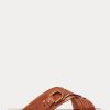 Braune Ralph Lauren Jacie-Steigbügelsandalen aus Kalbsleder für Damen
