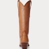 Braune Ralph Lauren Kiera Cowboystiefel aus Leder für Damen