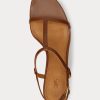 Braune Ralph Lauren Kitten-Heel-Sandalen aus Lammleder für Damen