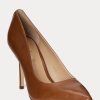 Braune Ralph Lauren Lindella II Pumps aus brüniertem Leder für Damen